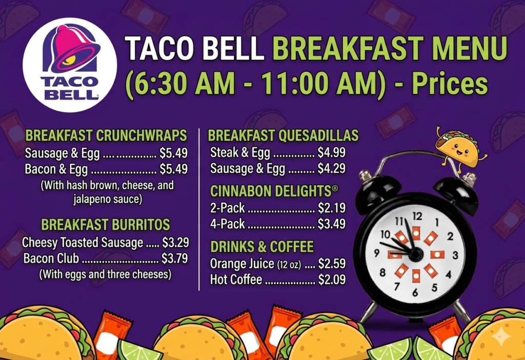 Taco Bell Breakfast Menu
